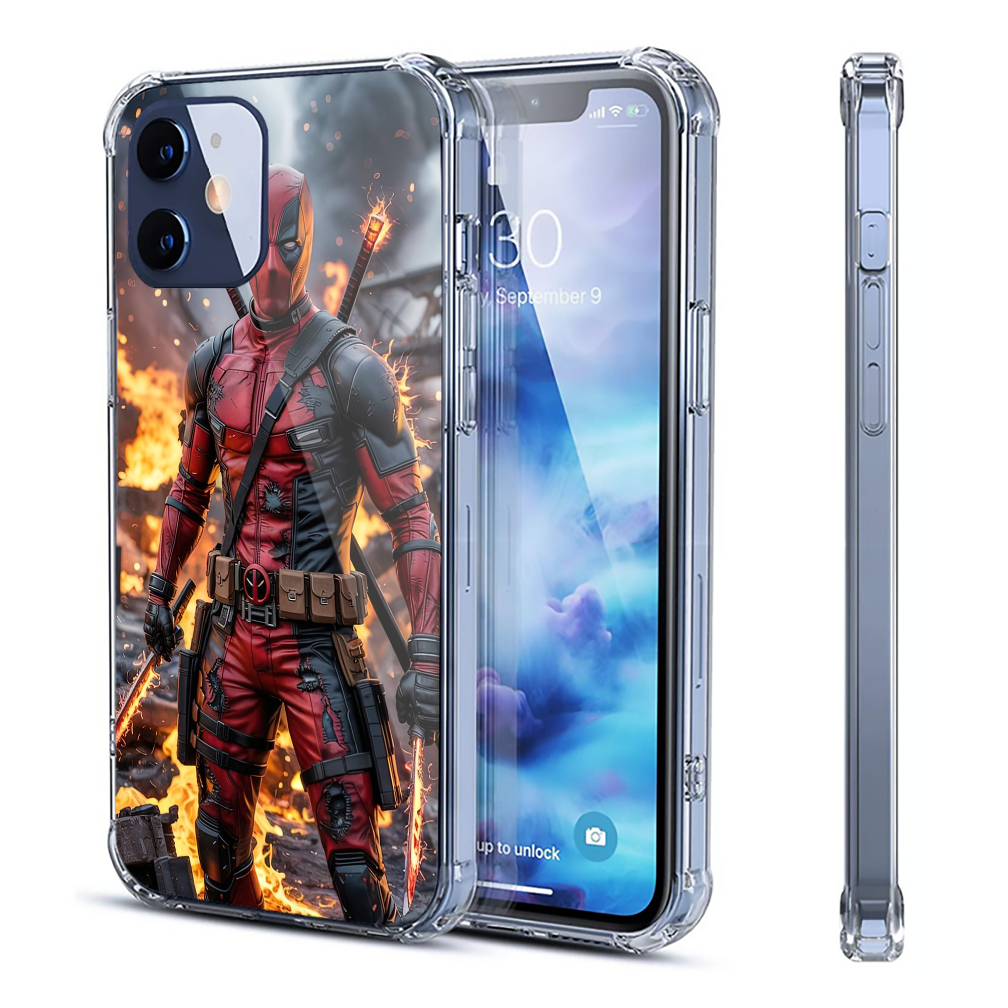 （画像用） Deadpool デッドプール 【iPhone 12シリーズ対応】透明スマホケース（クリアソフトケース）